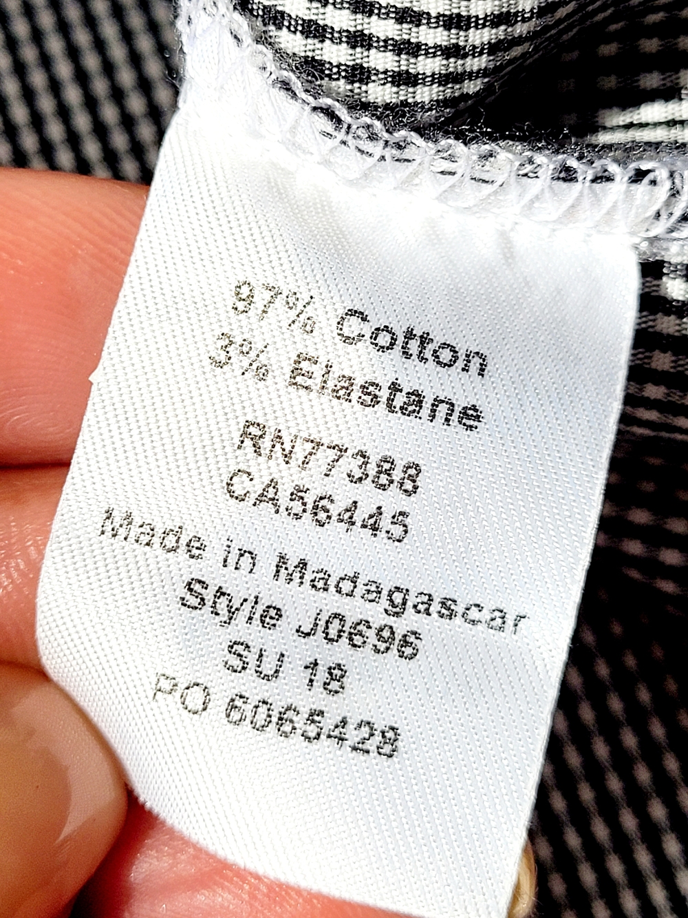 NWT J.CREW Factory Black White Gingham Scalloped Hem Shell Tank Top 16 - Picture 4 of 10